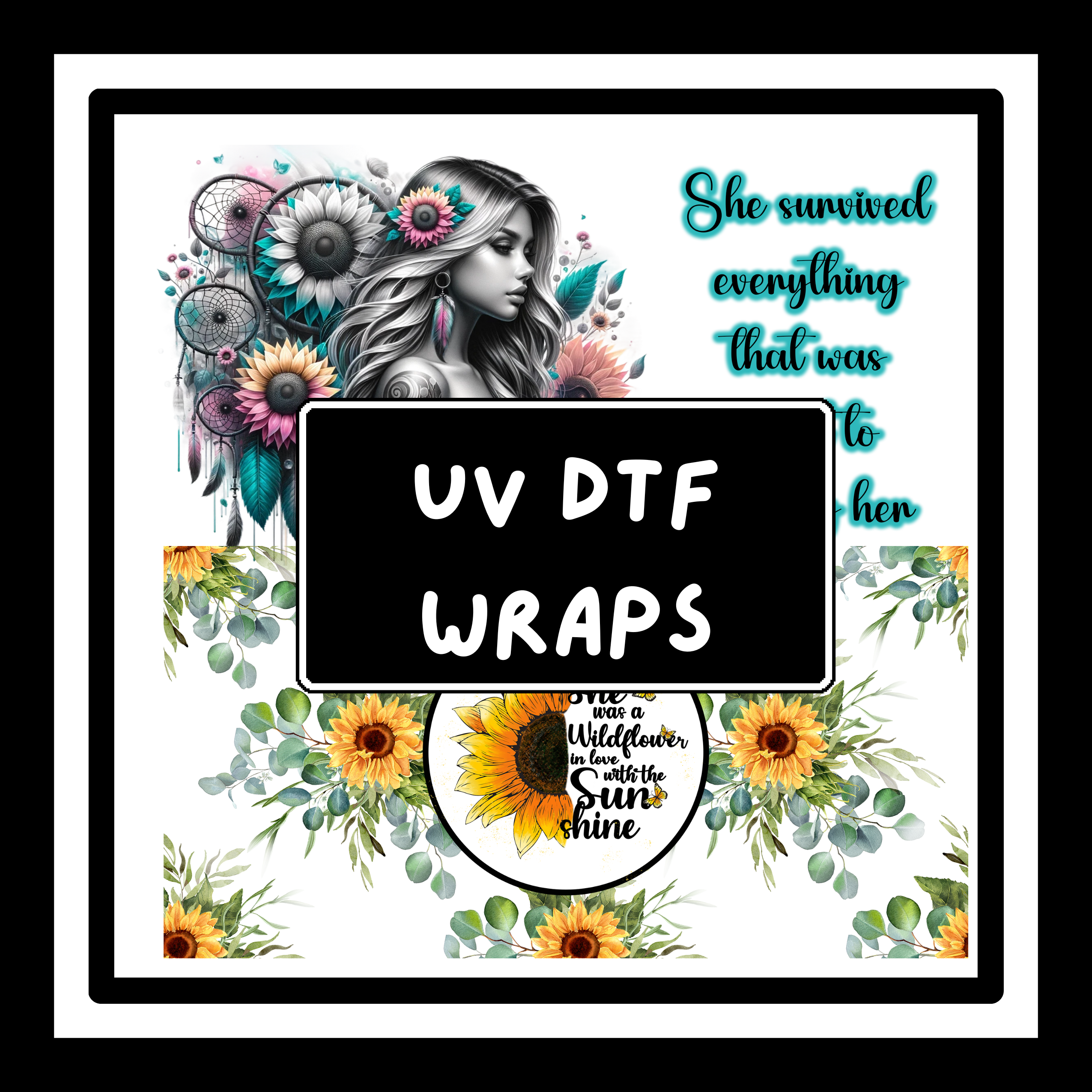 UV DTF Wraps, 24oz, Starbucks Wrap, Character Wrap, Inspirational Wrap