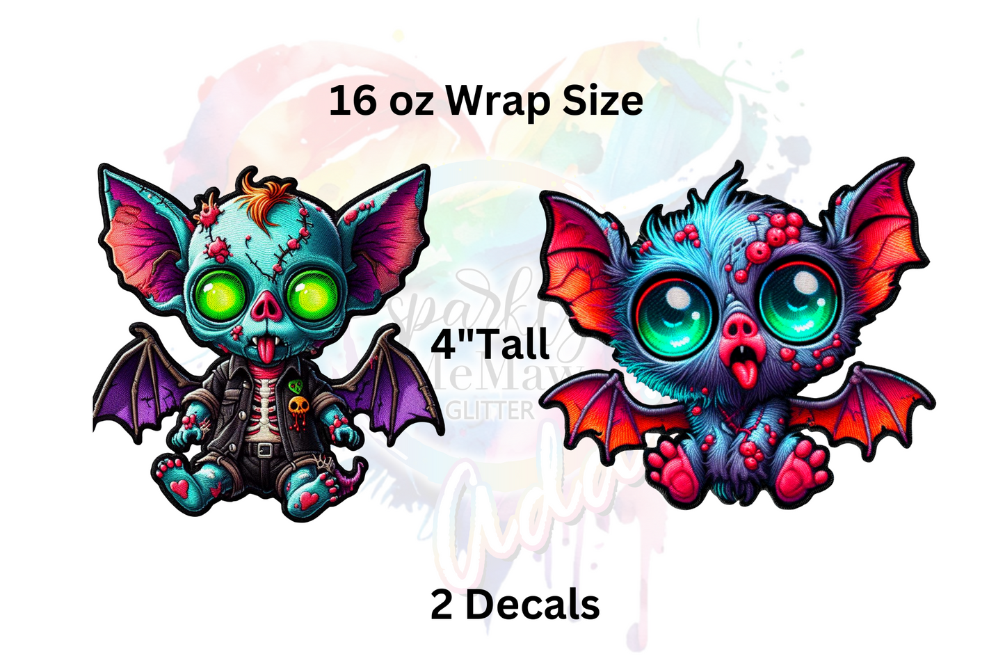 Goofy Bats UV DTF (2 Decal Set) 16 oz Wrap sized