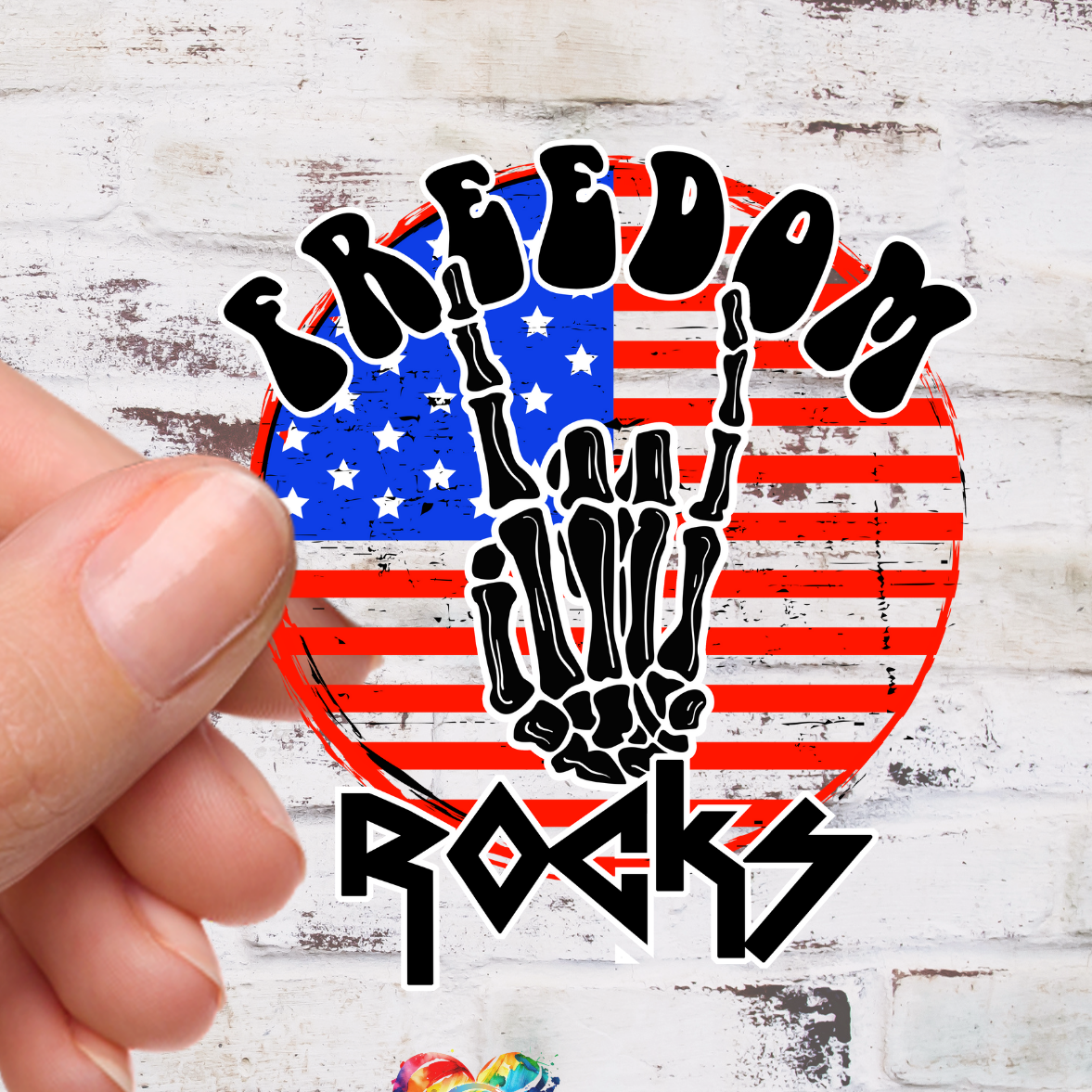 Freedom Skelly Uv DTF Decal