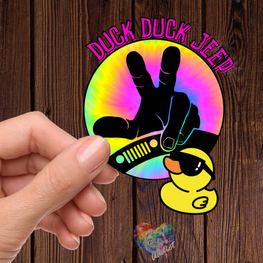 Duck Duck Jeep UV DTF Decal 4 in height