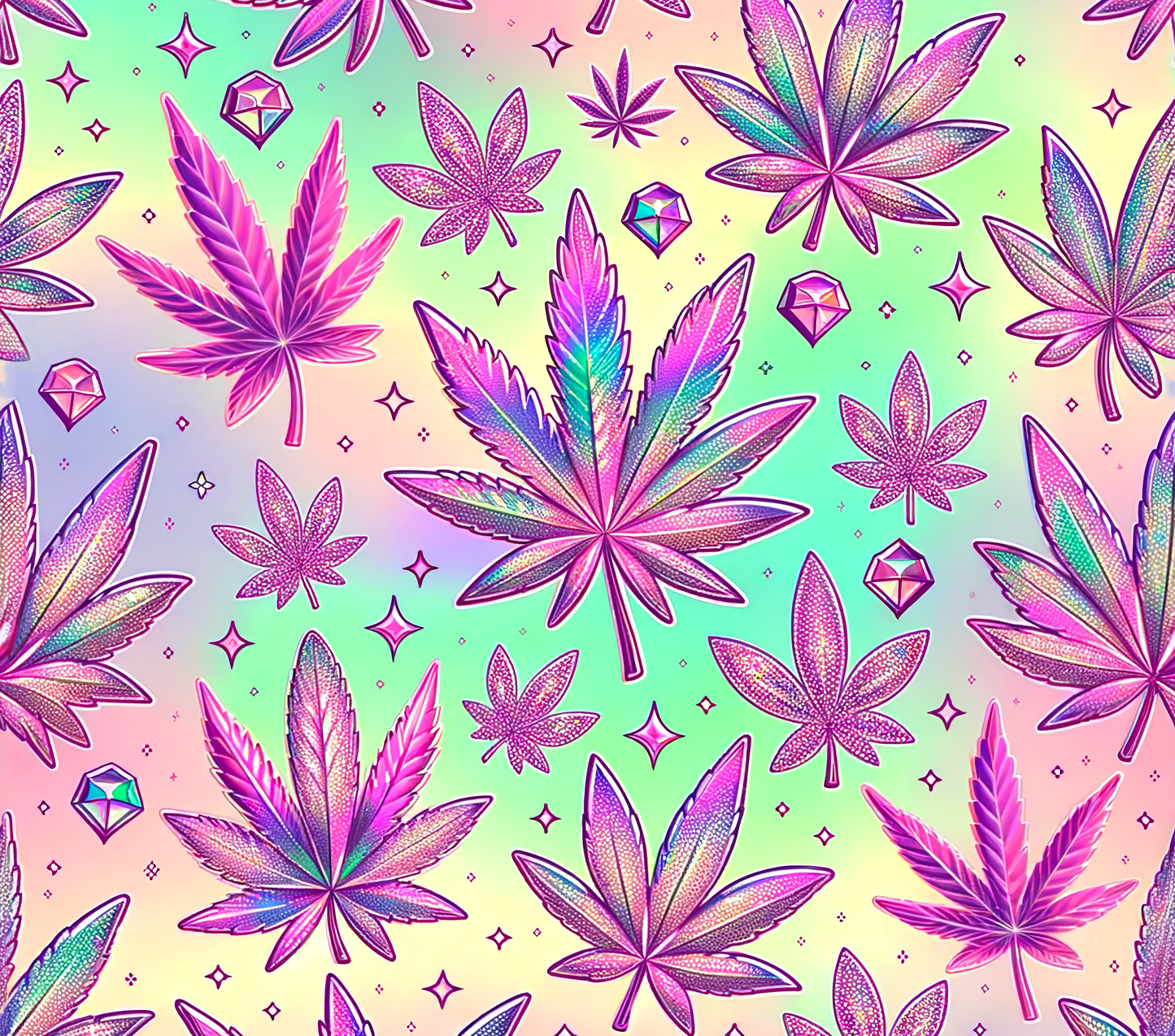 20 oz Neon Weed Full color Skinny UV DTF Wrap