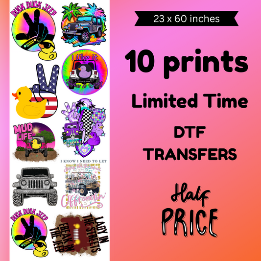 Just empty every Pocket 1 (For Fabrics Only) Gang Sheet 23x60  inches