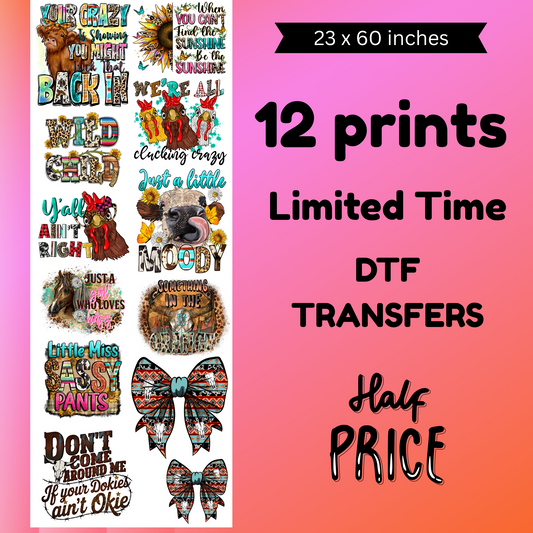 Country 1  (For Fabrics Only) Gang Sheet 23x60  inches