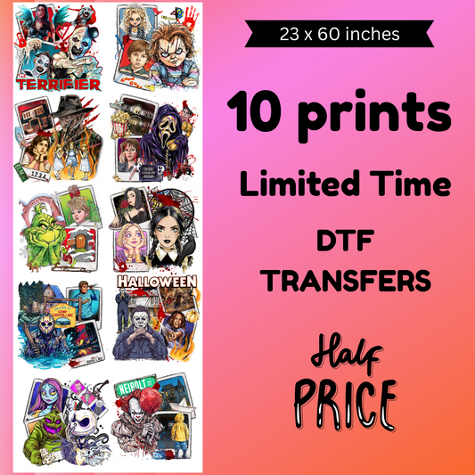 Polaroid Horror Collection (For Fabrics Only) Gang Sheet 23x60  inches