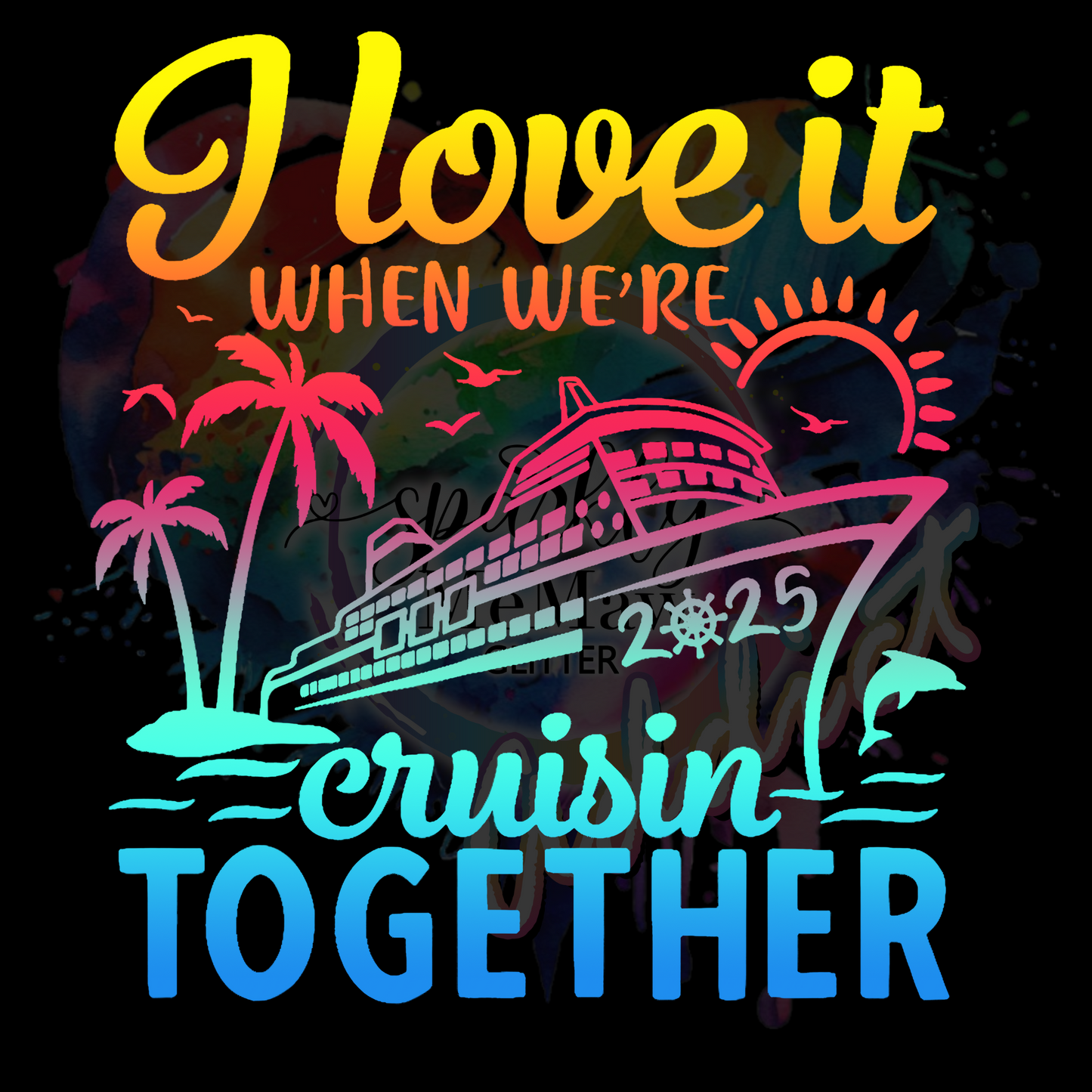 Cruisin Together uv dtf decal 3.5 inches tall
