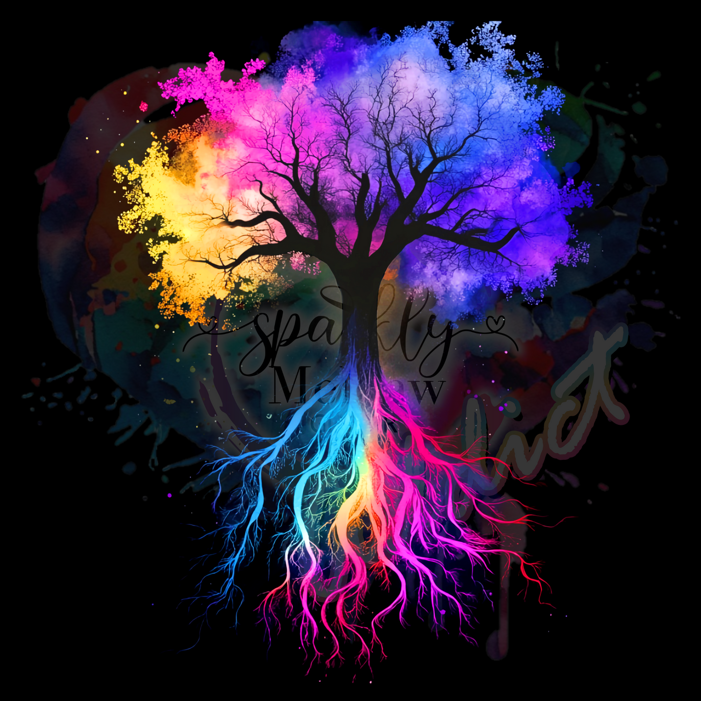 Colorful Tree of Life  uv dtf decal 3.5 inches tall