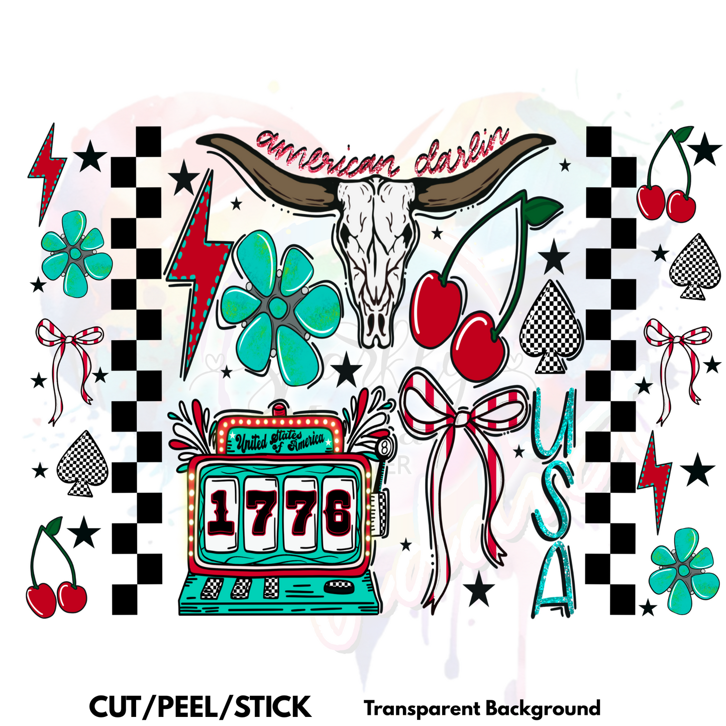 American Darlin  UV DTF Multiple Sized Wraps (16 oz, 20 oz, 20 oz skinny , 40 oz)