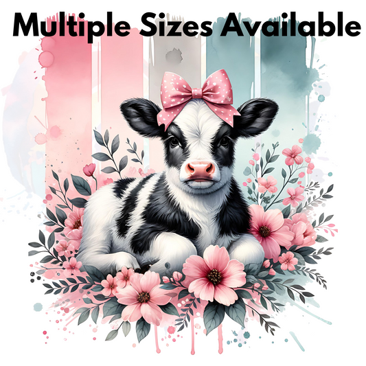 Baby Dairy Cow  Brushstrokes UV DTF Decal