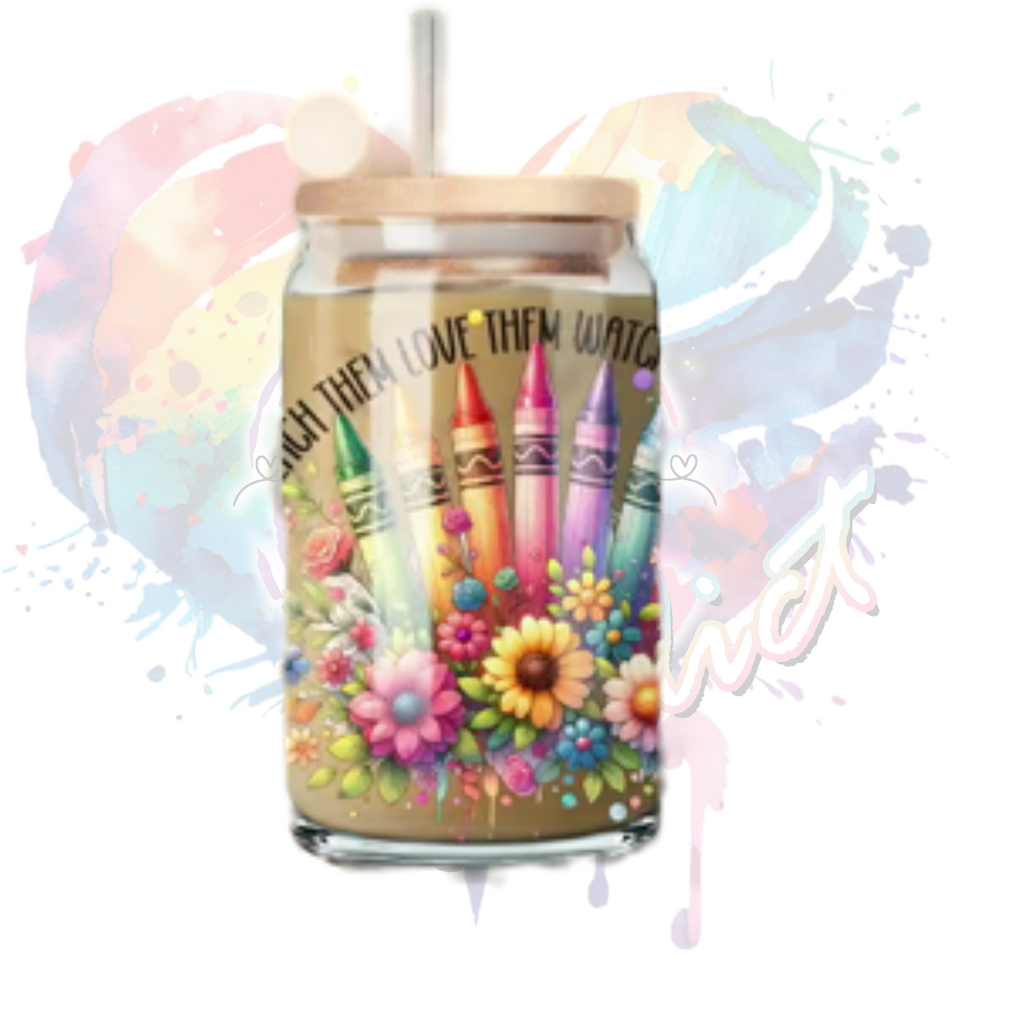 Teacher - Teach them Love UV DTF 16 oz Wrap