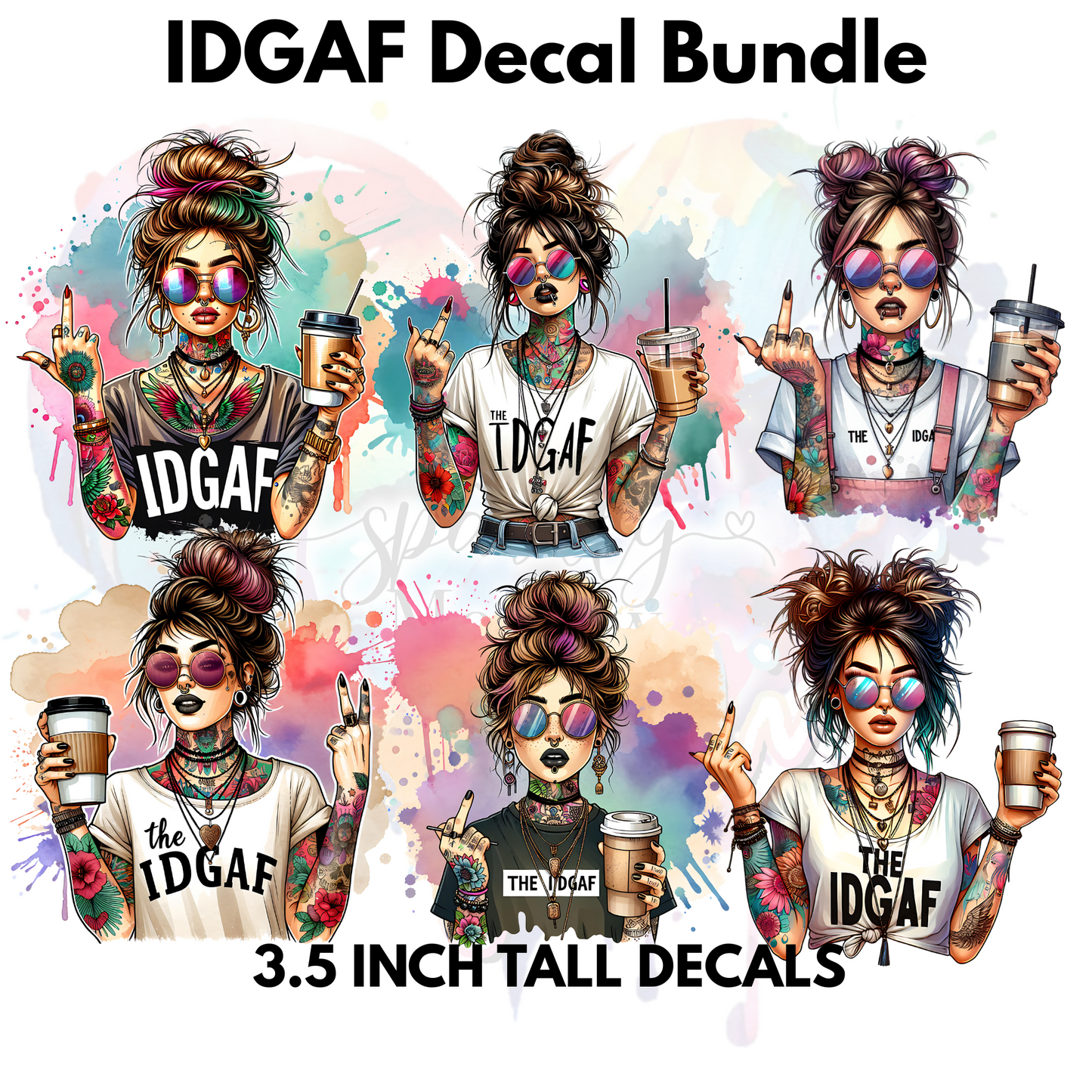 IDGAF BUNDLE UV DTF Decals