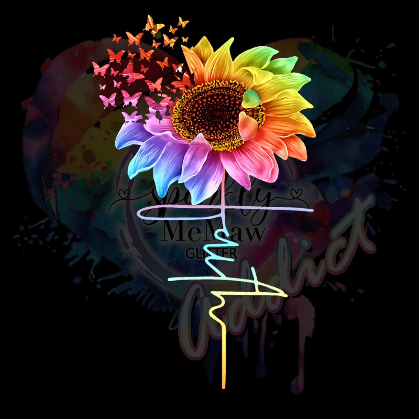 Faith Sunflower Words uv dtf decal 3.5 inches tall