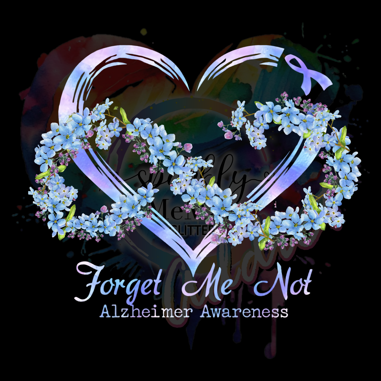 Forget me not uv dtf decal 3.5 inches tall