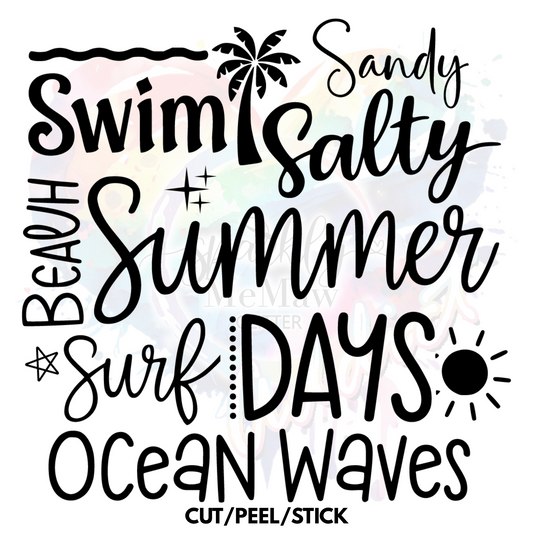Summer Words  UV DTF  Sheet 8x8