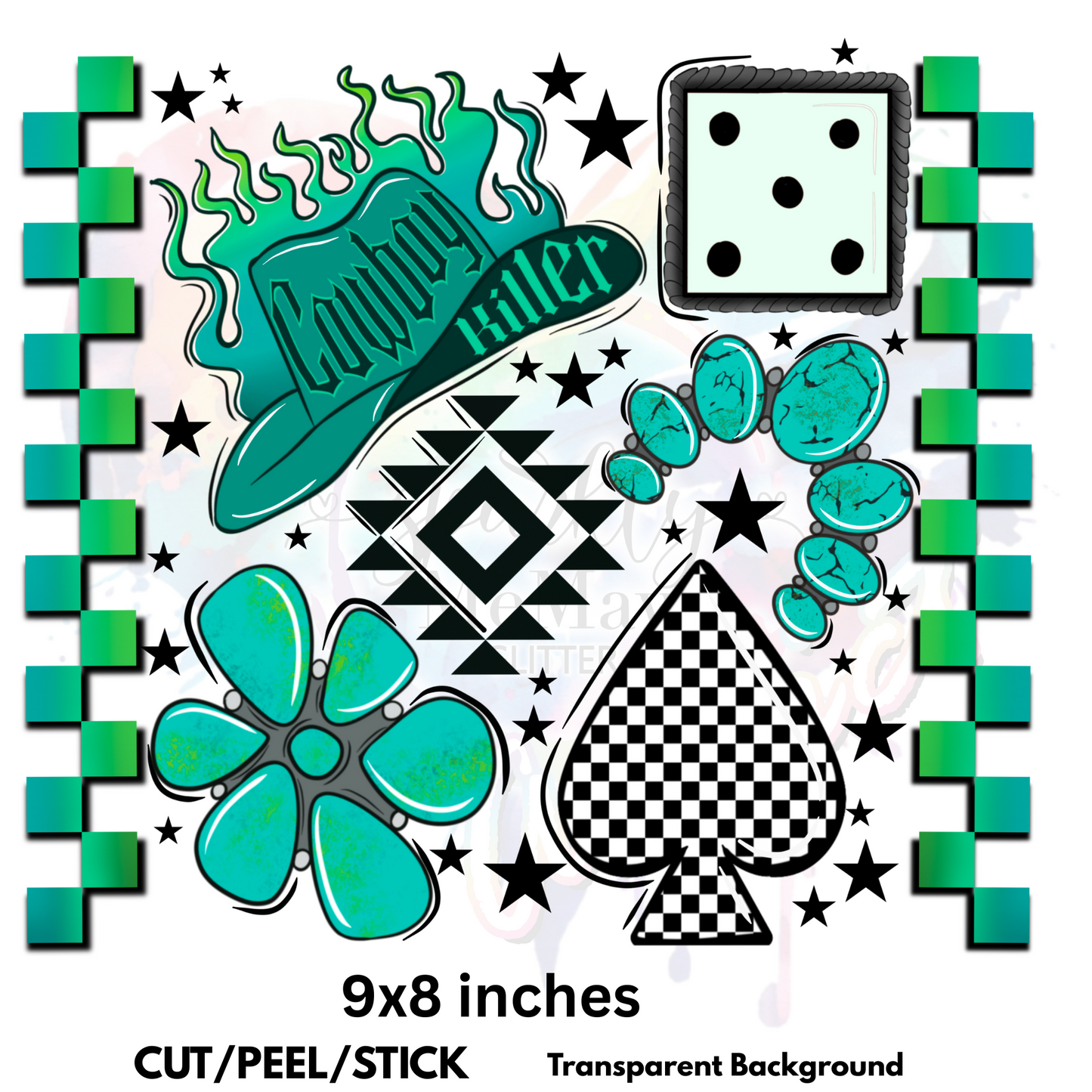 Neon Cowboykiller Element Sheet 9x8 inches