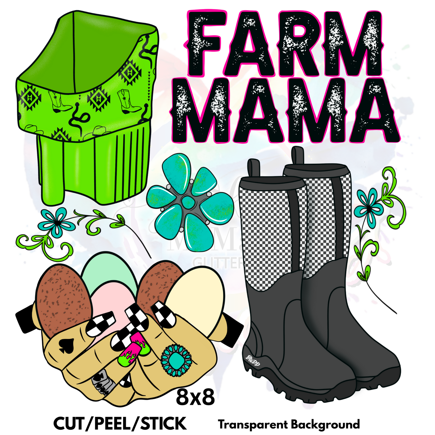 Farm Mama Element Sheet 8x8