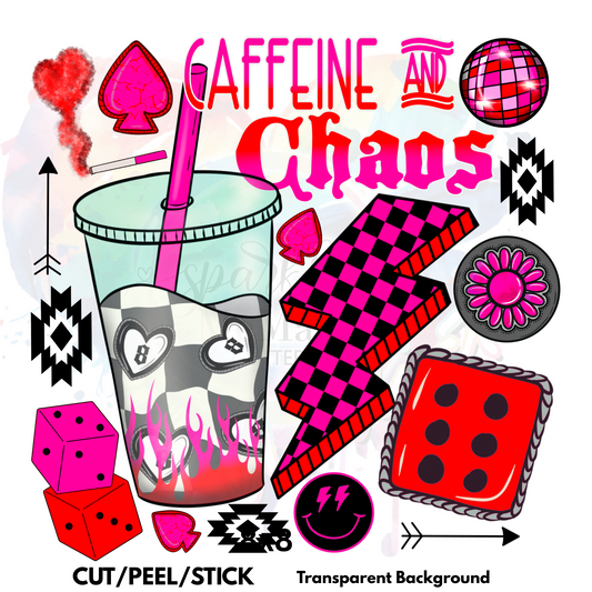 Caffine and Chaos 3 Element Sheet 8x8