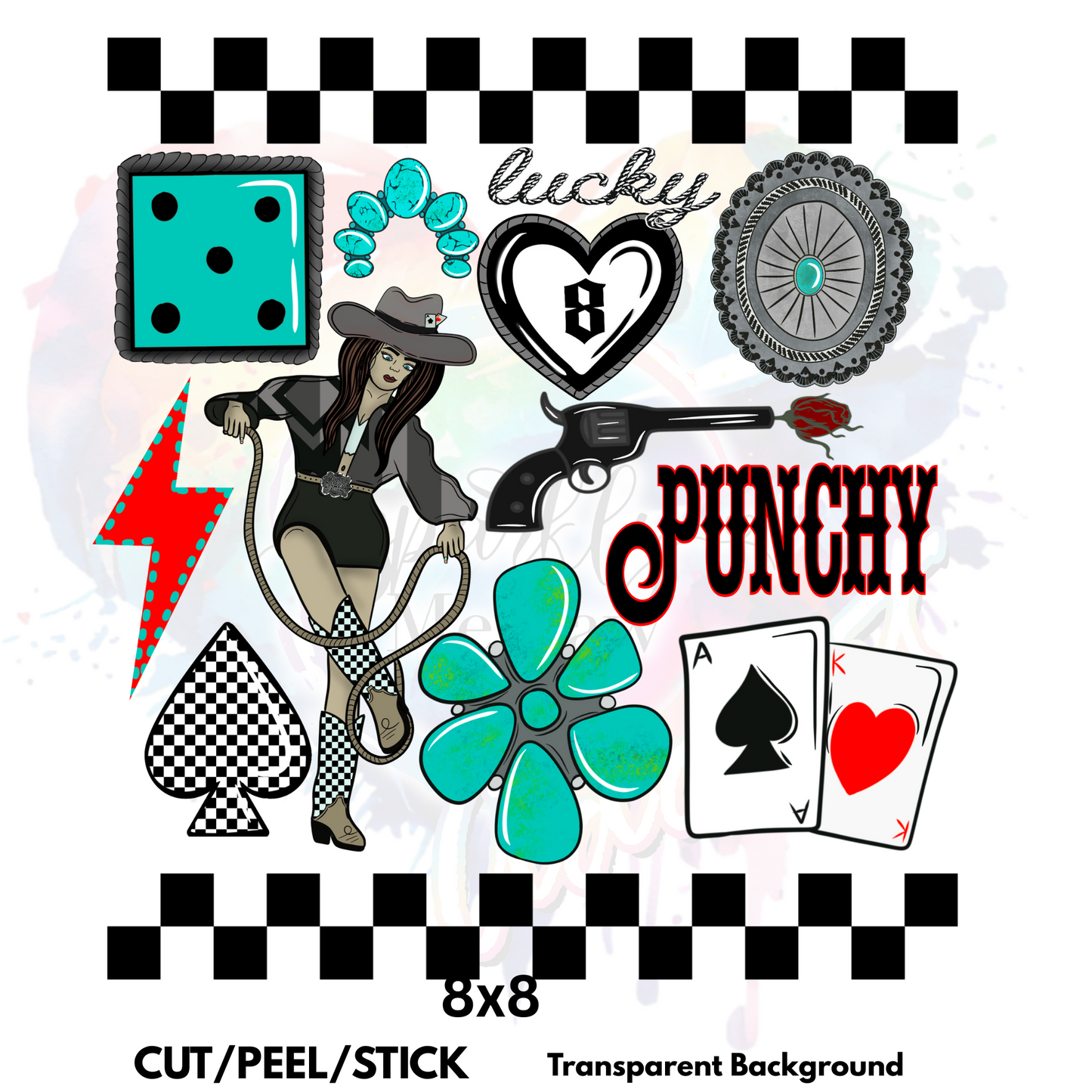 Punchy Collage Element Sheet 8x8