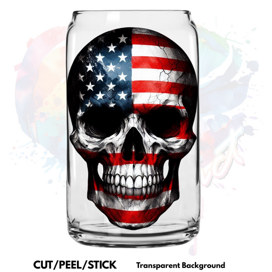 USA Skull UV DTF Decal