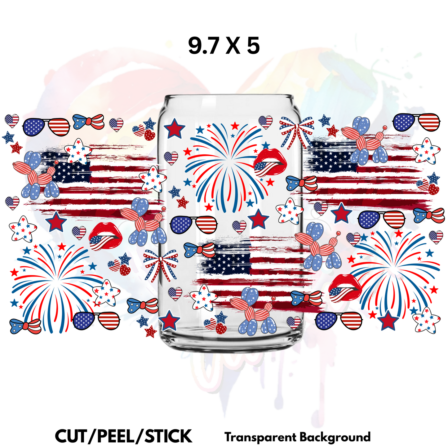 4th of July 1 UV DTF 9.7 x 5 Wrap