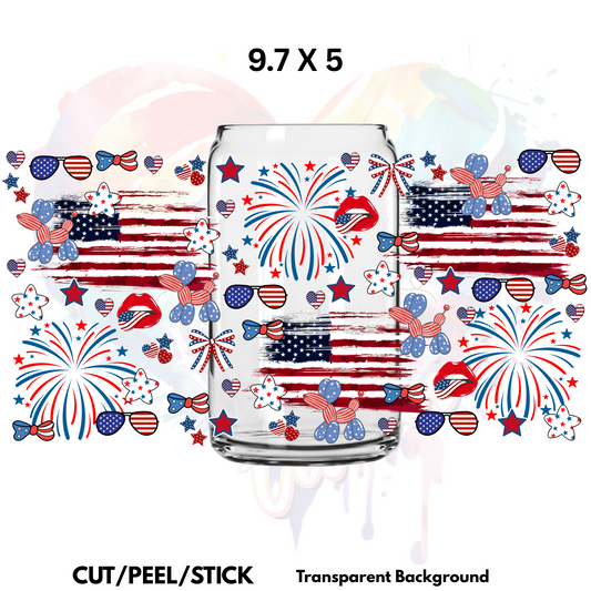 4th of July 1 UV  DTF 9.7 x 5  Wrap