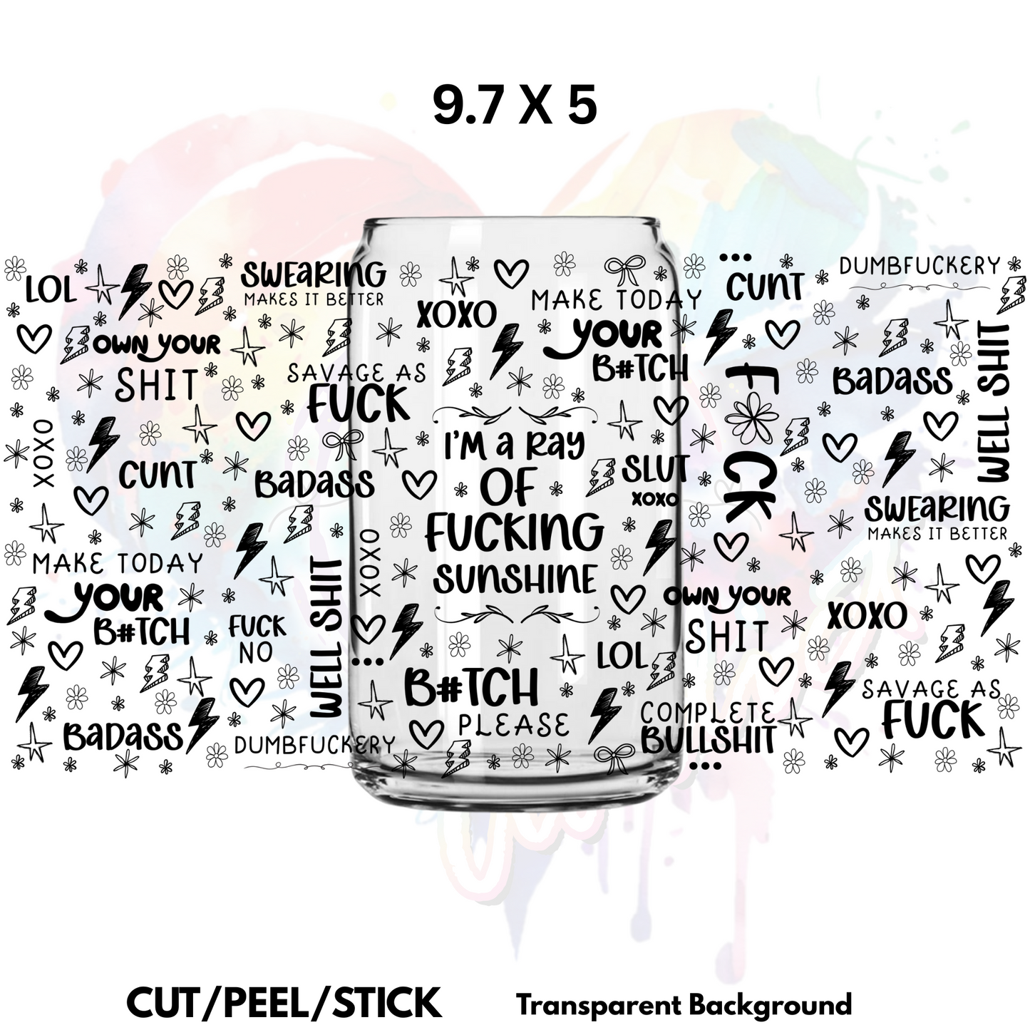 Wrap Full of Curse Words UV DTF Wrap