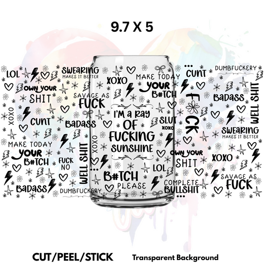 Wrap Full of Curse Words UV  DTF  Wrap
