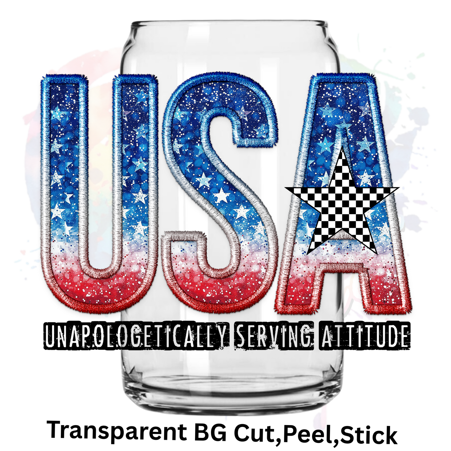 USA Attitude UV DTF Decal (2 styles) (printed in width)