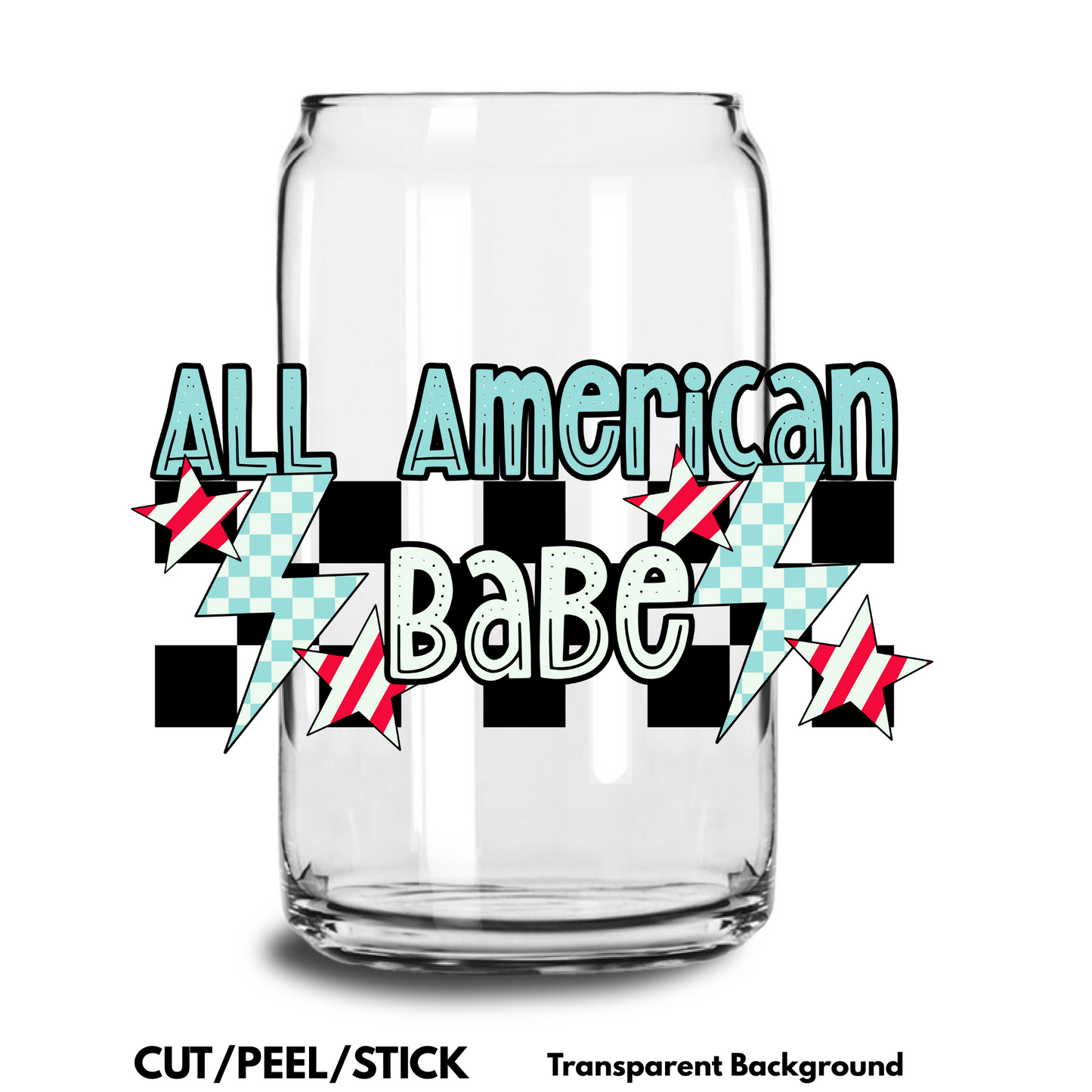 All American Babe 2 UV DTF Decal