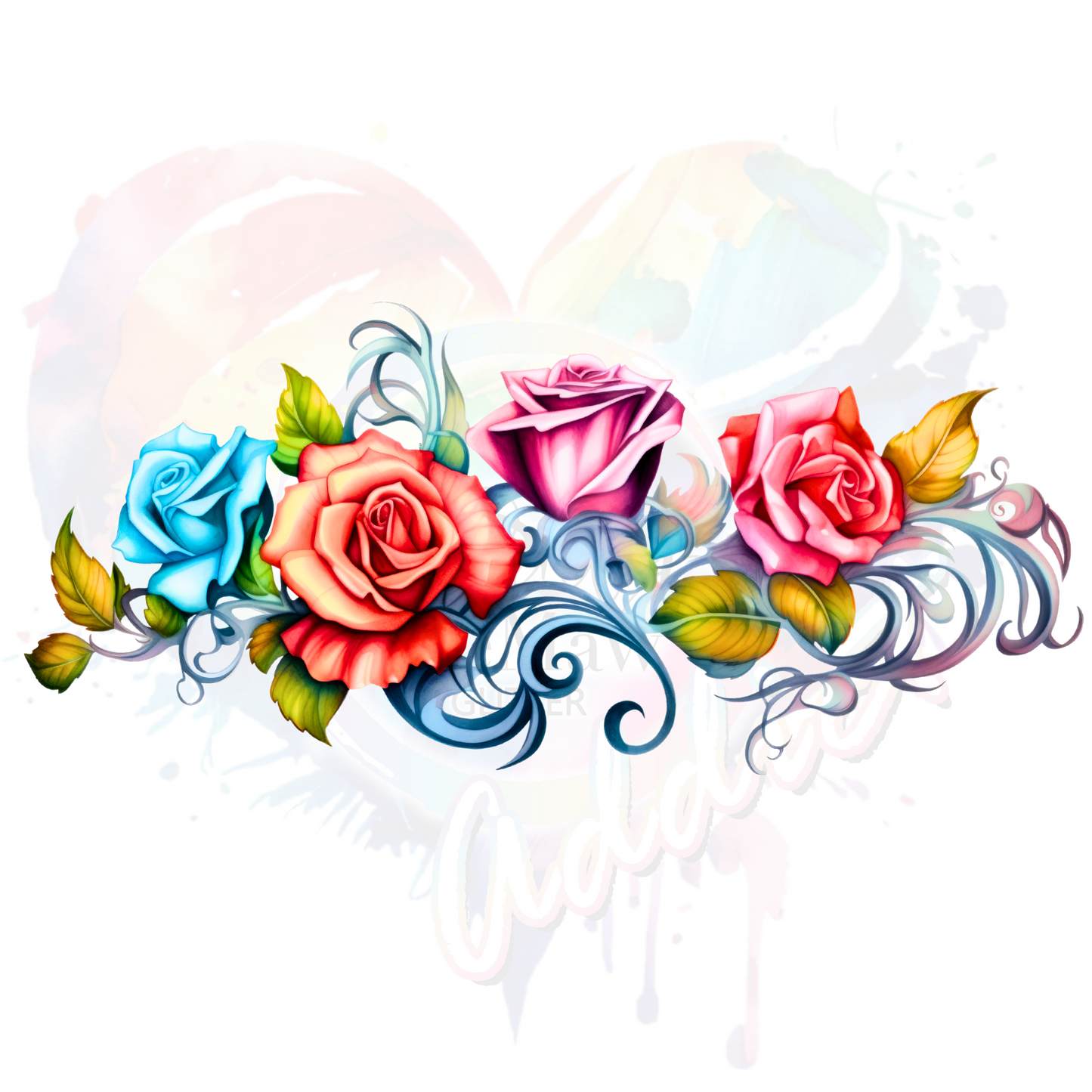 Roses Libbey UV DTF 16 oz Wrap