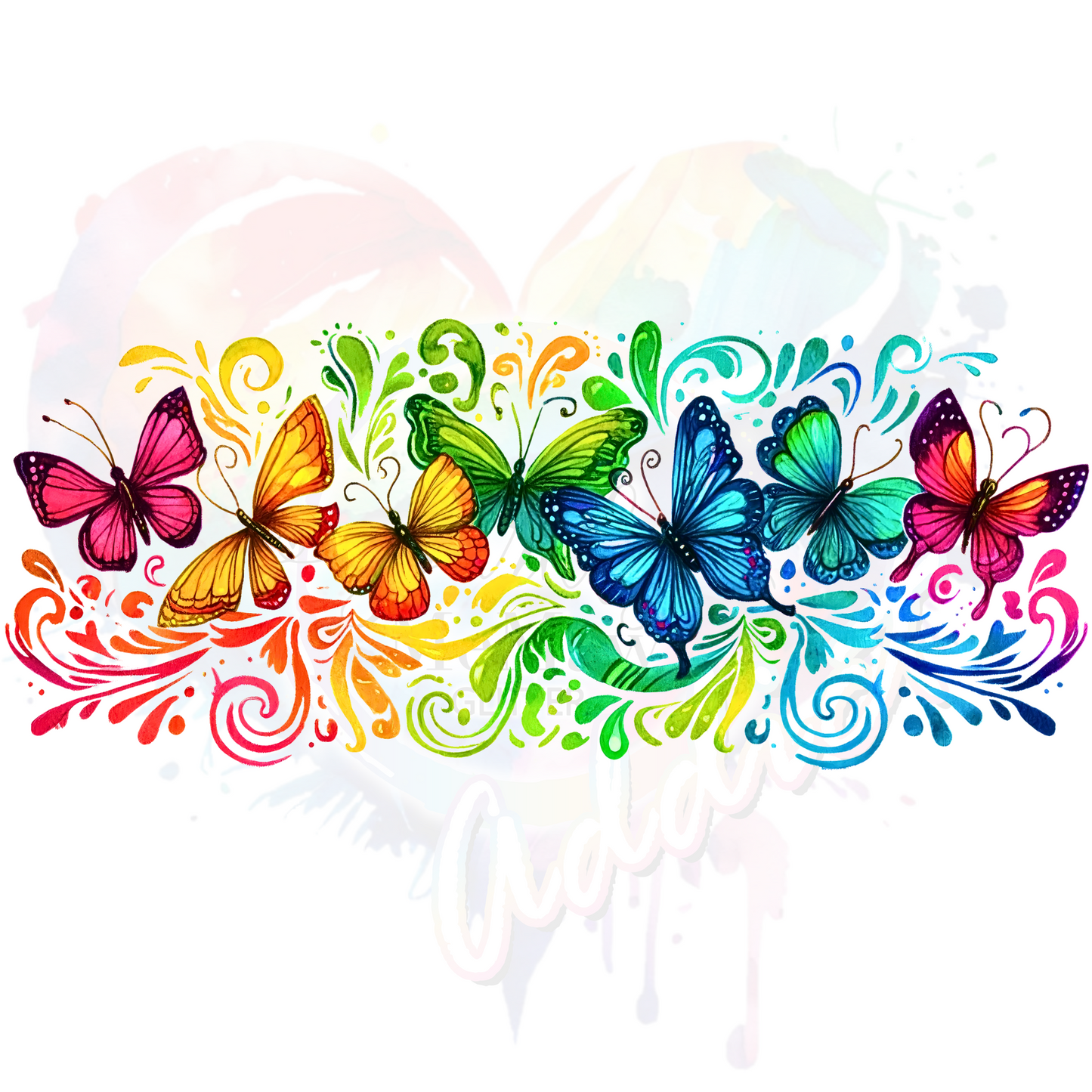 Butterflies 2 Glass jar  UV DTF 16 oz Wrap