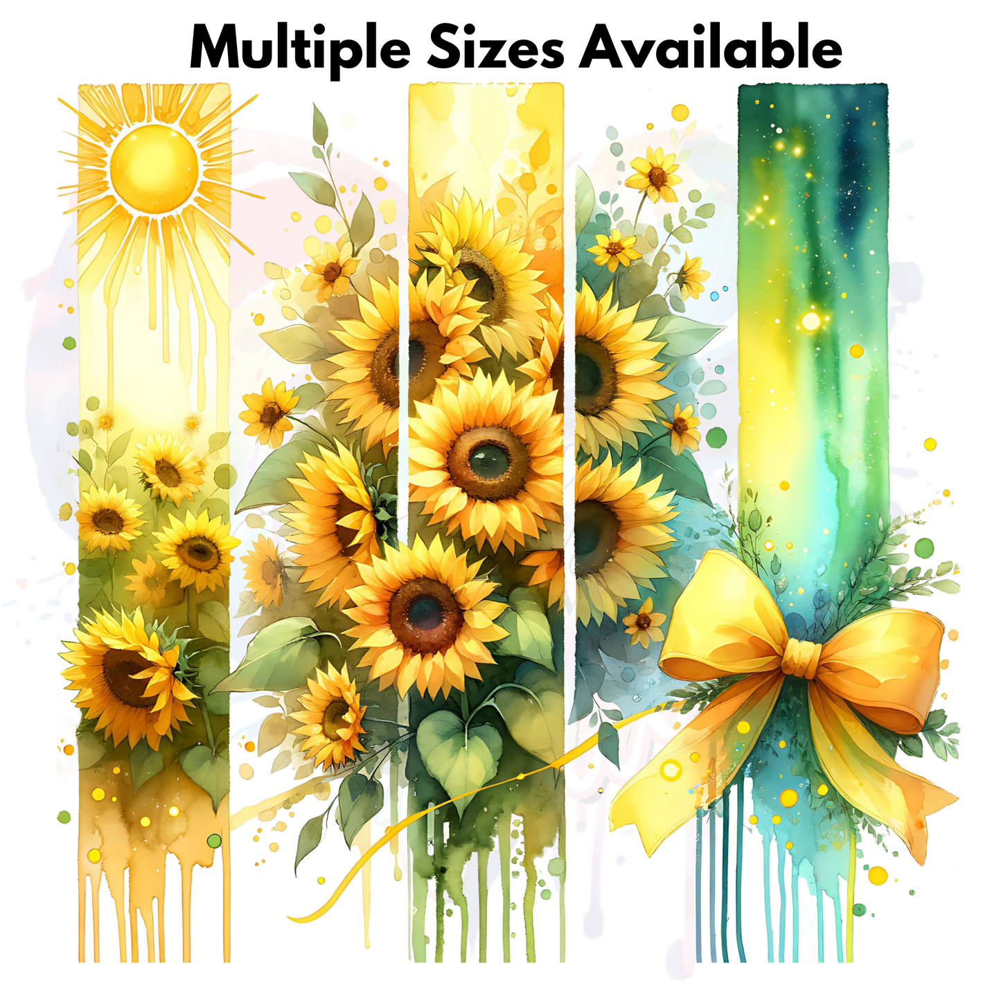 Sunflowers 4 Brushstrokes UV DTF Decal