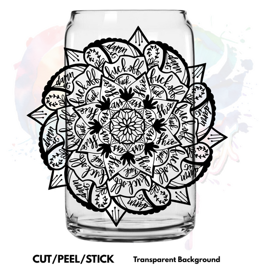 Curse Word Mandala UV DTF Decal