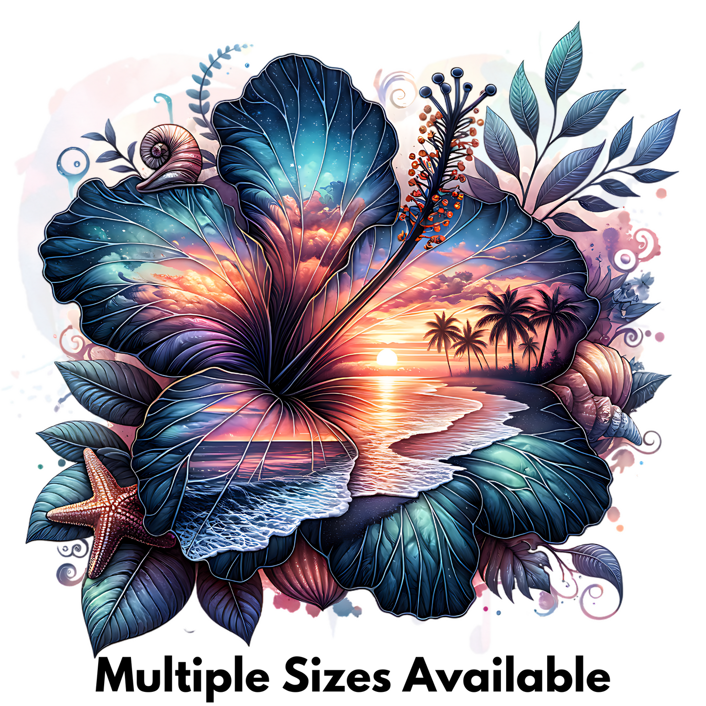 Summer Hibiscus  UV DTF Decal