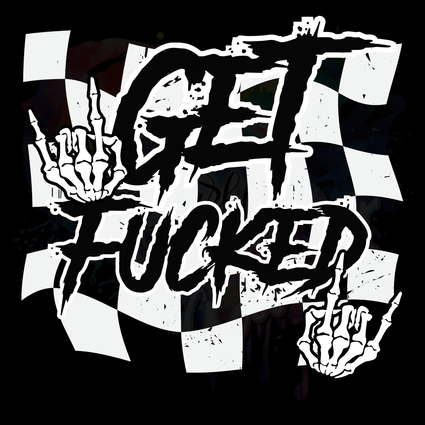 Get F Checkered Print UV DTF Decal