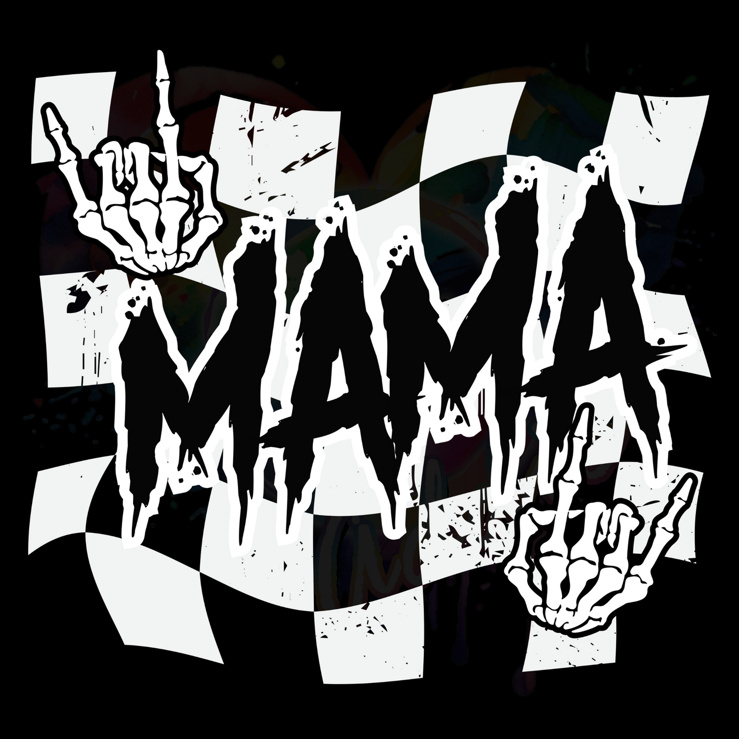 Mama Checkered UV DTF Decal