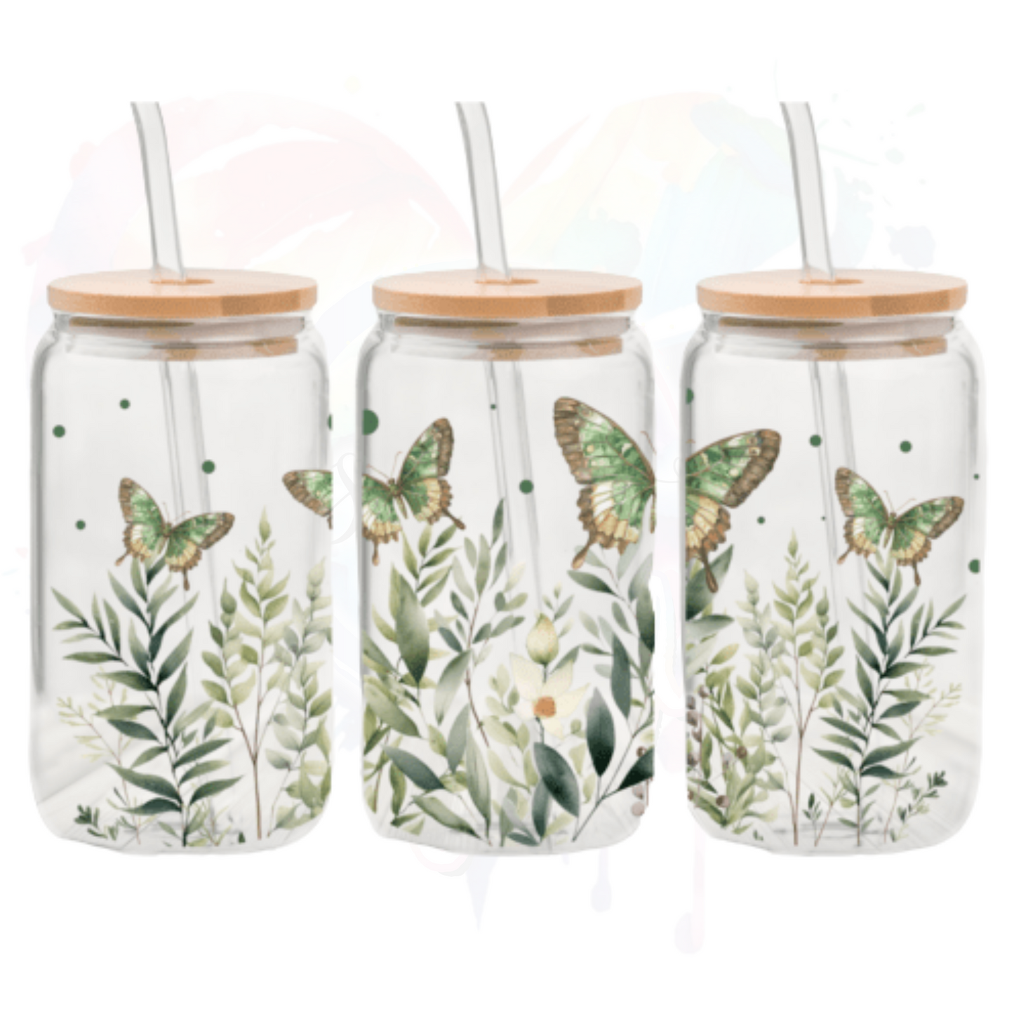 Green Butterfly  UV DTF 16 oz Wrap