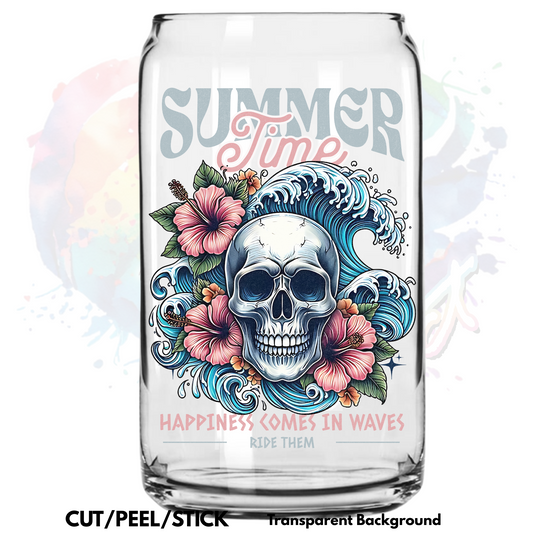 Happiness comes in waves  UV DTF Decal