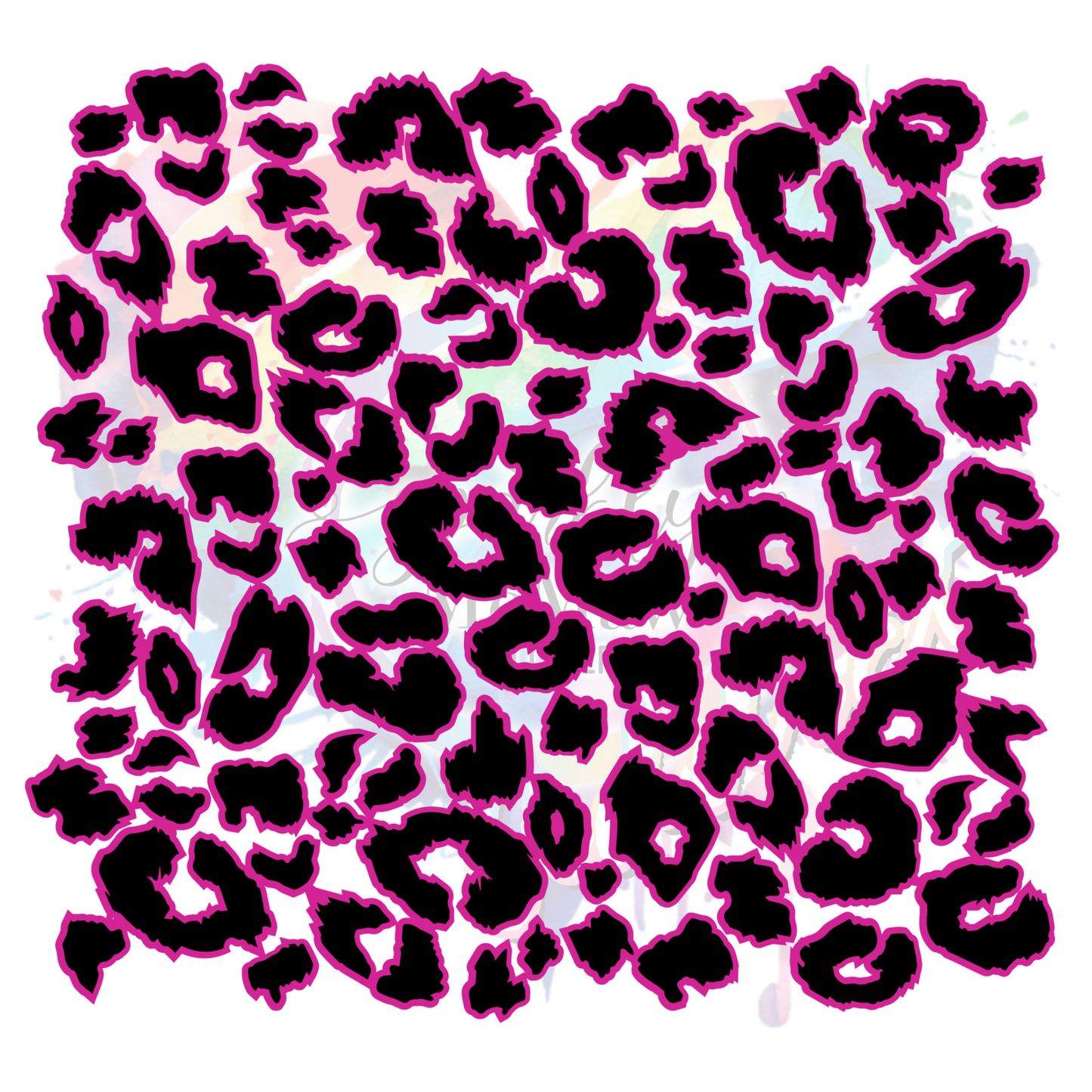 Fuzzy Leopard Pink UV DTF Element Sheet 10x10 inches
