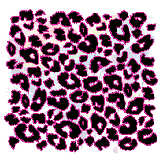 Fuzzy Leopard Pink  UV DTF Element Sheet 10x10 inches