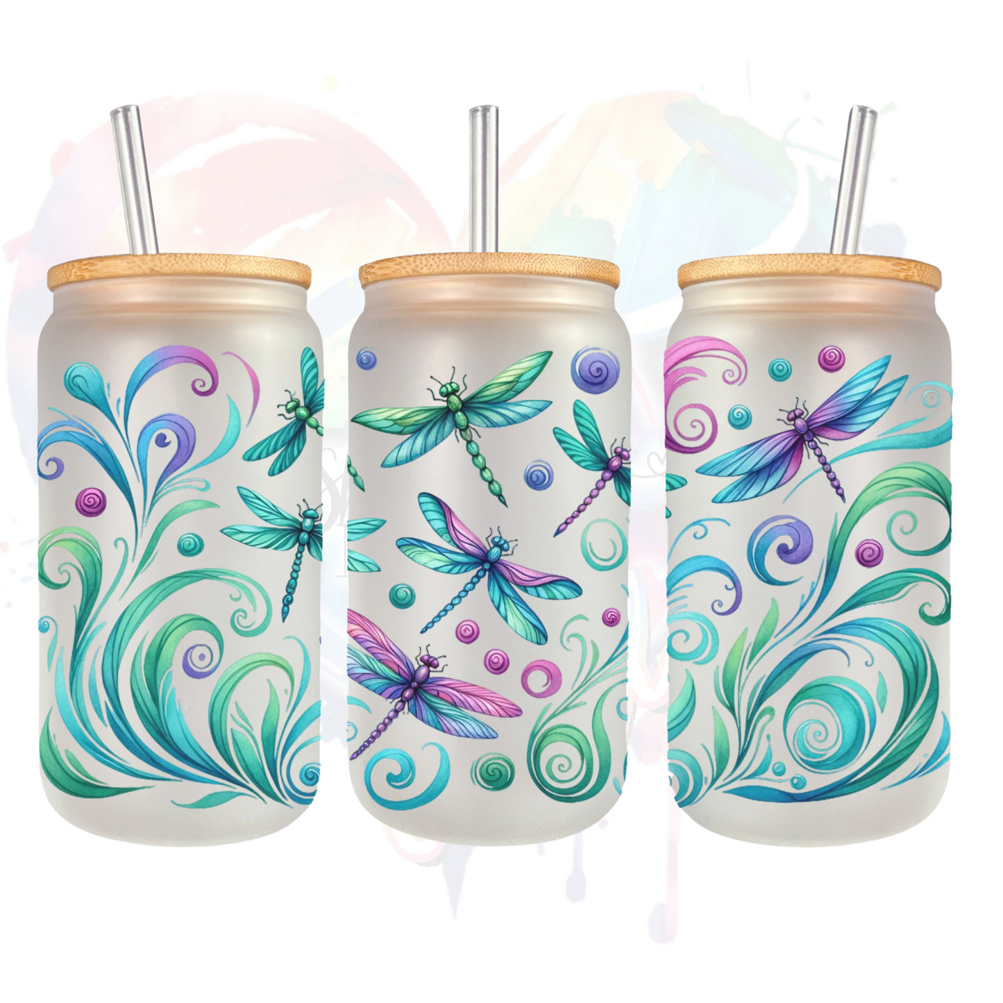 Dragonflies Libbey 2 UV DTF 16 oz Wrap