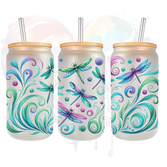Dragonflies Libbey 2  UV DTF 16 oz Wrap
