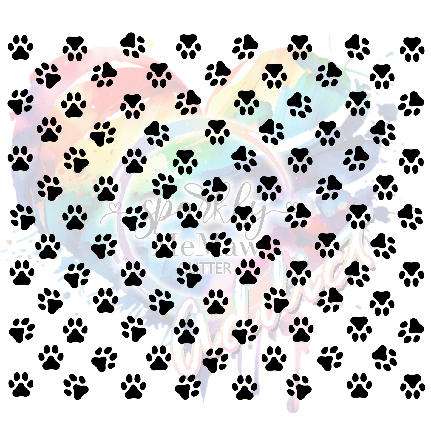 Paw Print UV DTF Element Sheet 10X9