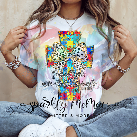 Autism Cross  Ready to Press DTF Transfer (Fabrics only)