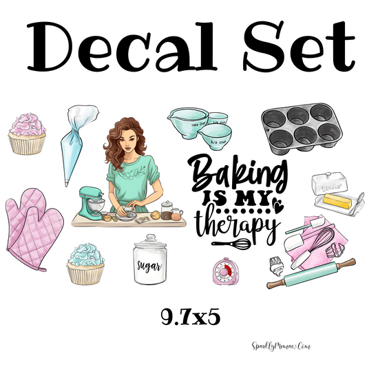 Baking is my Therapy uv DTF Decal Set (Wrap)
