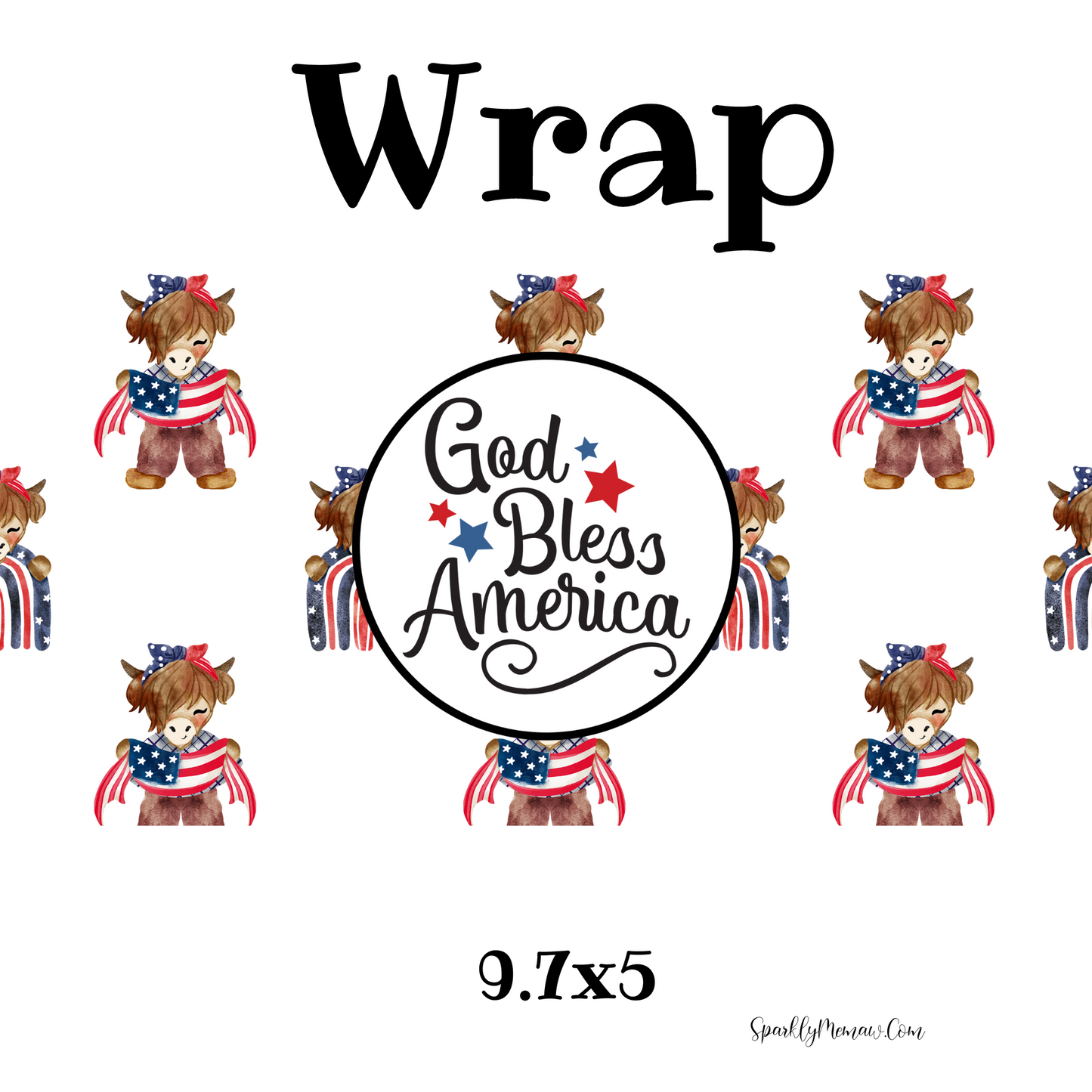 God Bless America UV DTF Wrap