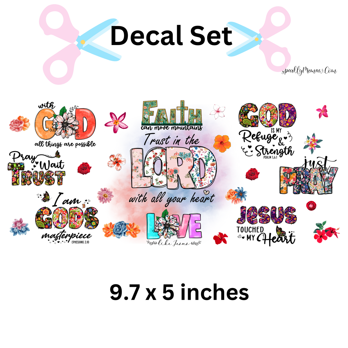 Christian Bible Verses UV DTF Decal Set (Wrap)