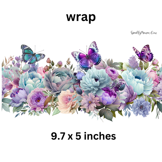 Floral Butterfly UV DTF 16 oz Wrap