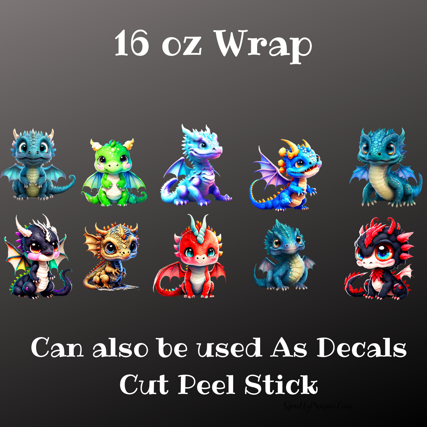 Cute Baby Dragons UV DTF Wrap (Decal Set)