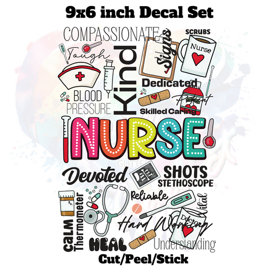 Nurse Words UV DTF Element Sheet