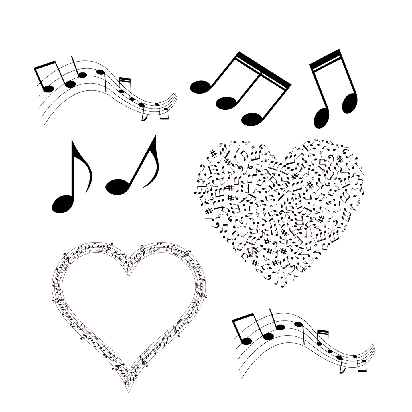 Music Notes Element  UV DTF 9.5 x 9.5